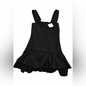 American Eagle smocked black sleeveless ruffle dress size M